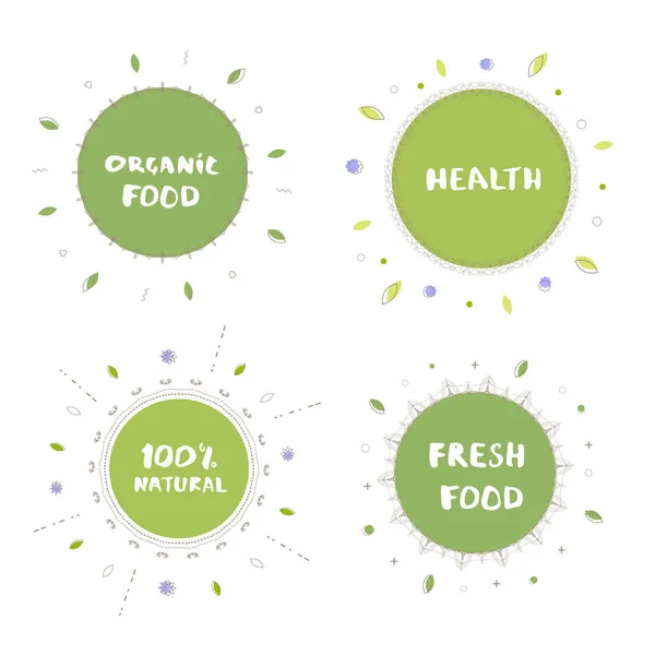 Set de banner de Alimentos Ecológicos. Ilustración vectorial . — Vector de stock