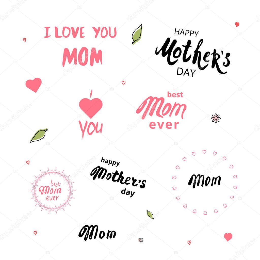 Best Mom Ever card. Vector illustration.