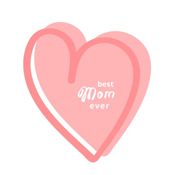 La mejor tarjeta de mamá. Ilustración vectorial . — Vector de stock