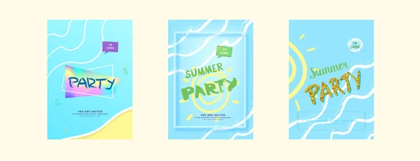 Dépliants de fête d'été. Illustration vectorielle . — Image vectorielle