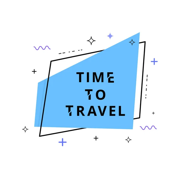 Hora de viajar banner. Ilustração vetorial . — Vetor de Stock