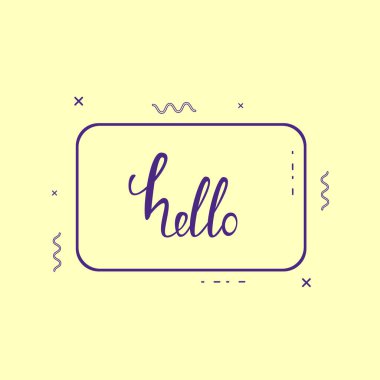 Afiş Merhaba. Vektör çizim.