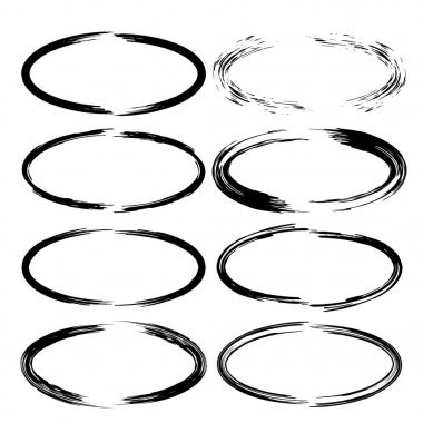 Siyah grunge çerçeve kümesi. Vektör çizim.