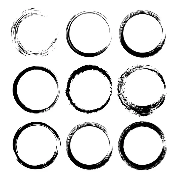 Siyah grunge çerçeve kümesi. Vektör çizim.