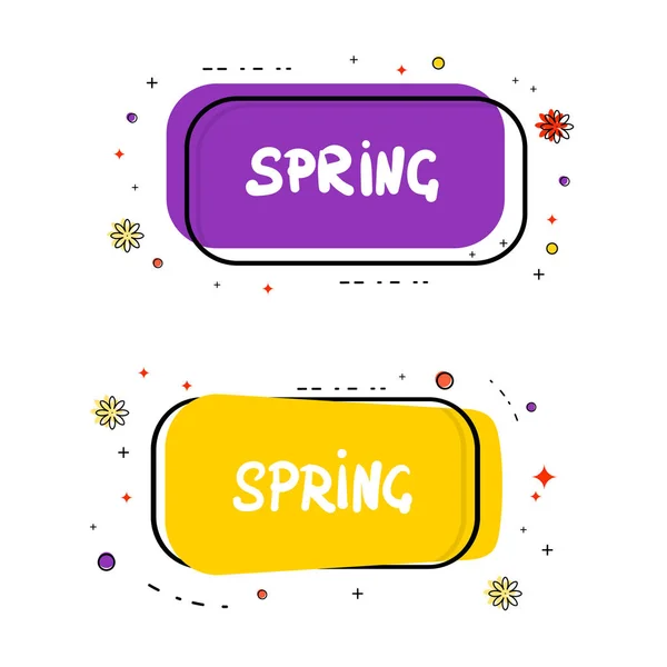 Lente belettering op geometrische banner. Vectorillustratie. — Stockvector