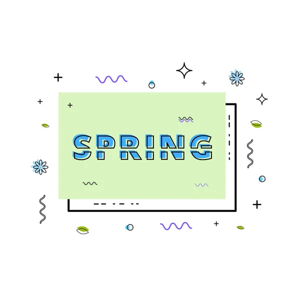 Mot de printemps. Illustration vectorielle . — Image vectorielle