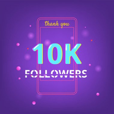 Takipçileri afiş teşekkür ederim. Vektör çizim.