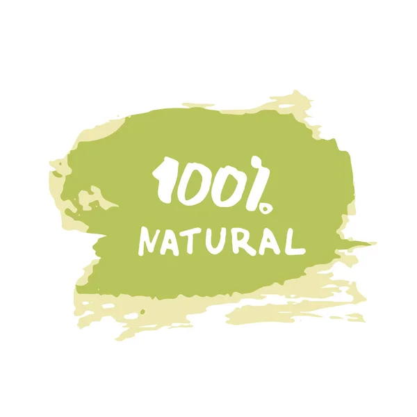 Bandiera 100% naturale. Illustrazione vettoriale . — Vettoriale Stock