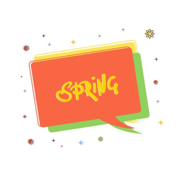 Bahar bannet yazı ile. Vektör çizim.