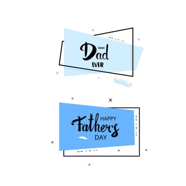 Mutlu Babalar günü kartları kümesi. 