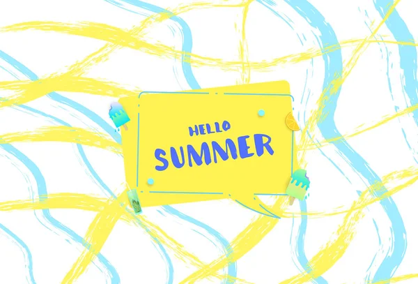 Olá Summer Card. Ilustração vetorial . —  Vetores de Stock