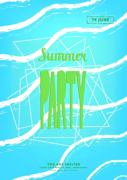 Pionowe Summer Party ulotki. Ilustracja wektorowa. — Wektor stockowy