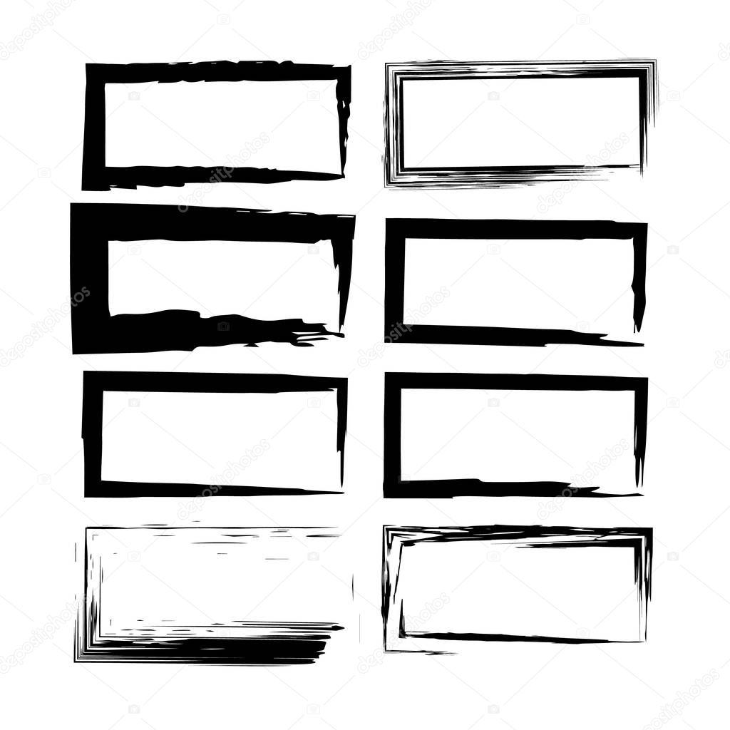 Set of grunge frames. Vector illustration.