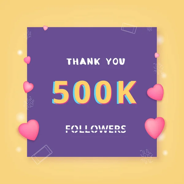 500.000 seguidores gracias. Ilustración vectorial . — Vector de stock
