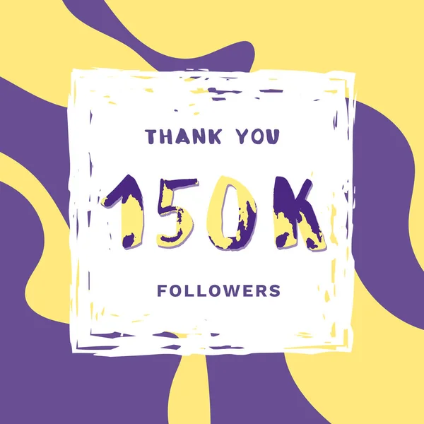 150K seguidores gracias. Ilustración vectorial . — Vector de stock