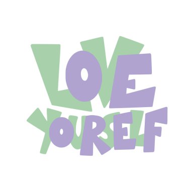 Vücut pozitifliği. Kendini sev. Vektör seti. 