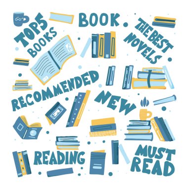 El çizimi biçim vektörü okuma işaretlerine göre ayarlanmış kitaplar