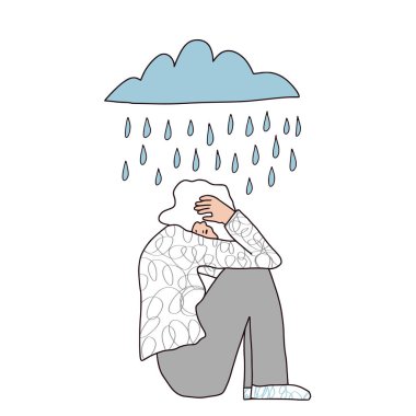 Zihinsel itaatsiz. Yerde oturan kadın..