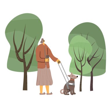 Kör adam ve rehber köpeği.. 