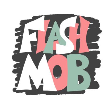 Flashmob stilize metin amblemi Vektör basit tasarım