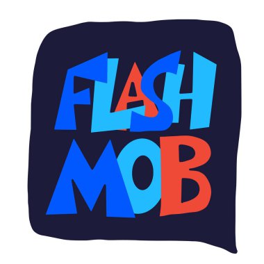 Flashmob stilize metin amblemi Vektör basit tasarım