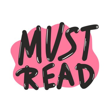 Metin amblemini okumalıyım. Vektör el çizimi alıntı.