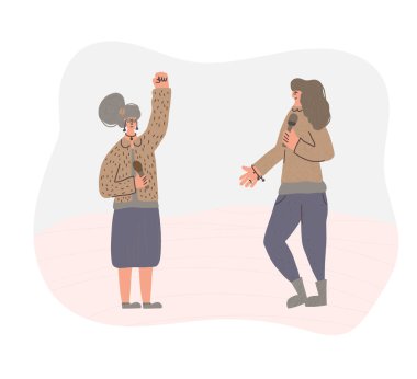 Sevimli kadın konuşmacılar grubu Orators vektör karakteri