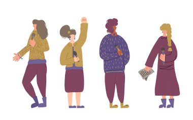 Sevimli kadın konuşmacılar grubu Orators vektör karakteri