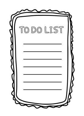 Boş şablon listesi yapmak için. Vektör illüstrasyonu. 