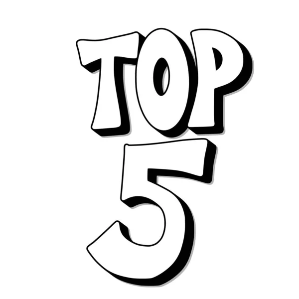 Top 5 cita aislada. Texto estilizado vectorial . — Archivo Imágenes Vectoriales