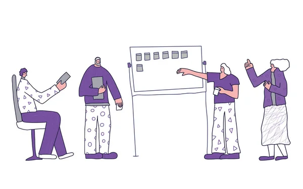 Estilo de vida del equipo. Vector de personas en el trabajo . — Vector de stock