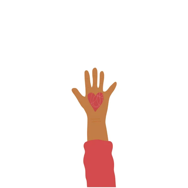 Vrijwilligers hands up concept. Vector eenvoudig ontwerp — Stockvector