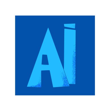 Yapay zeka. El çizimi vektör simgesi