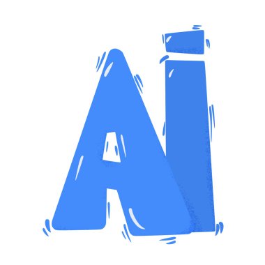 Yapay zeka. El çizimi vektör simgesi