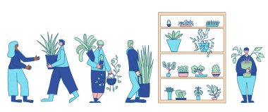 Ev bitkisi konsepti El çizimi vektör çiçeği