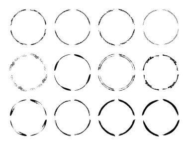 Grunge siyah çerçeveler kümesi. Kenarlıkları fırçalar.