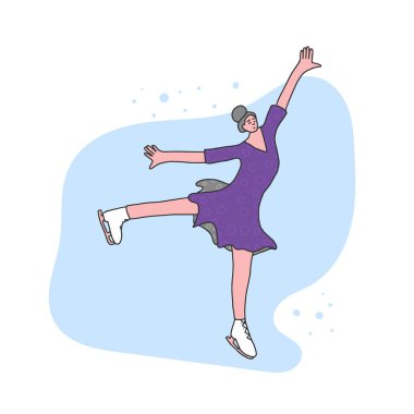 Artistik patinajcılar. Pist Vektör tasarımı nda atletler