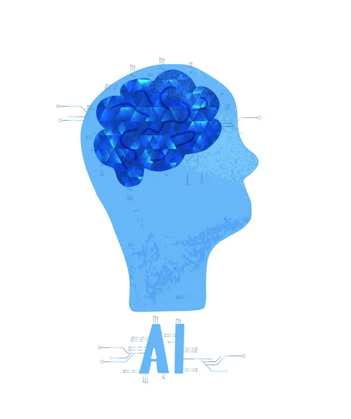 Ai aláírás koncepció. Vektor egyszerű színes illusztráció. — Stock Vector