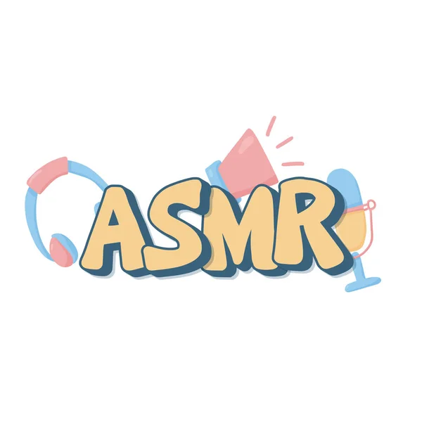 Acronyme de texte ASMR. Lettres vectorielles dessinées à la main . — Image vectorielle