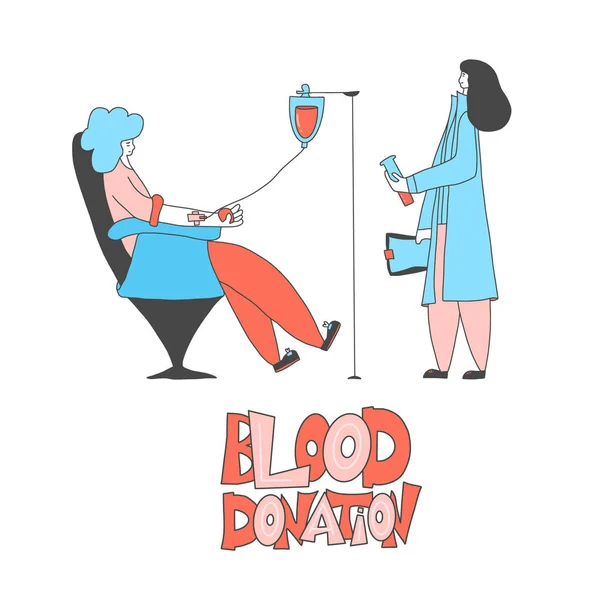 Concepto de donación de sangre. Conjunto plano vectorial aislado . — Vector de stock