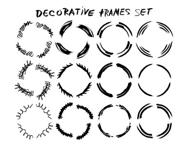 Siyah çerçeveler. Boş sınırlar. Vektör işaretleri.