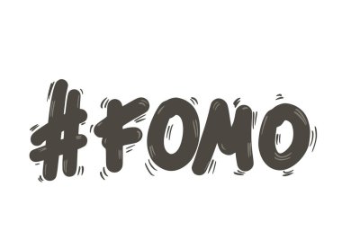 Fomo vektör el çizimi metin. Biçimlendirilmiş kelime.