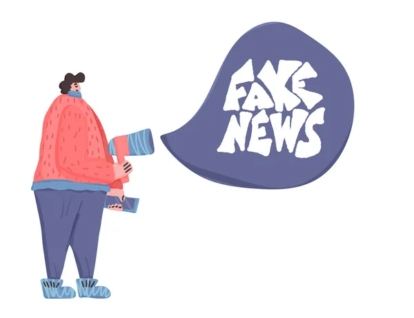 Fake News Konzept. Vektor Farbe flaches Design. — Stockvektor