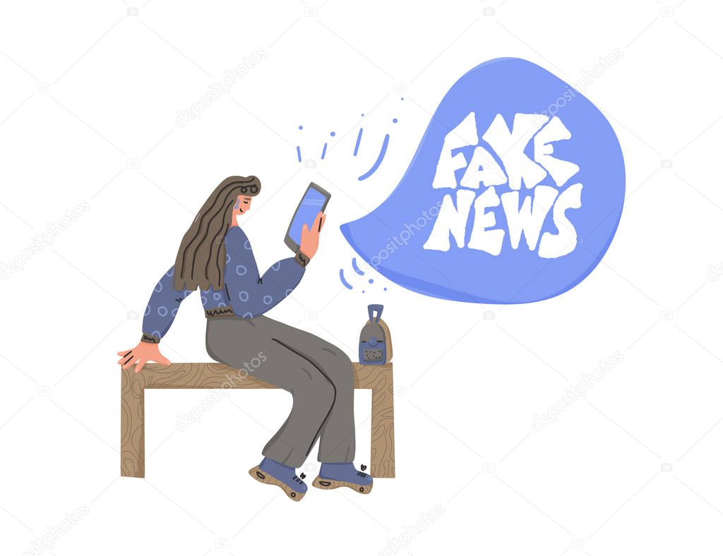 Fake news concept. Vector color flat design.