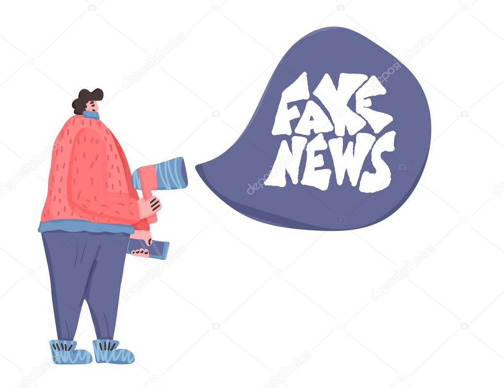 Fake news concept. Vector color flat design.