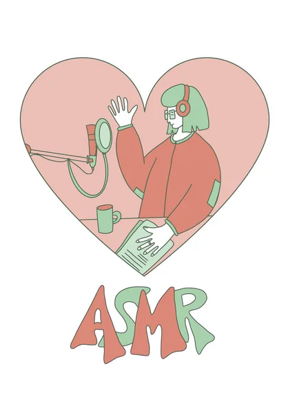 Acronyme de texte ASMR. Lettres vectorielles dessinées à la main . — Image vectorielle