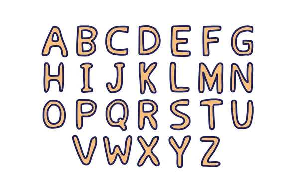 Alfabeto vetor arte cor sinais. Desenho das letras . — Vetor de Stock