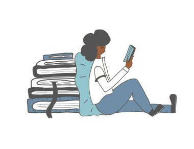 Kitap konsepti okuyorum. Vektör renk tasarımı.