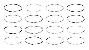 Grunge siyah çerçeveler kümesi. Kenarlıklar koleksiyonları. Beyaz arka plandaki kolaj elemanları.