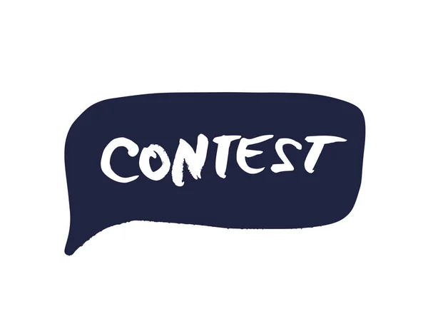 Concurso Palavra Com Bolha Fala Texto Desenhado Mão Para Competição — Vetor de Stock